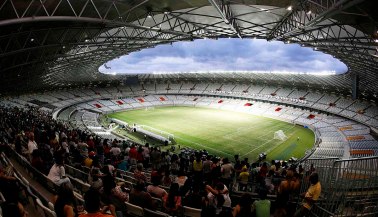 A general view of the Mineirao stadium during its inauguration in Belo Horizonte